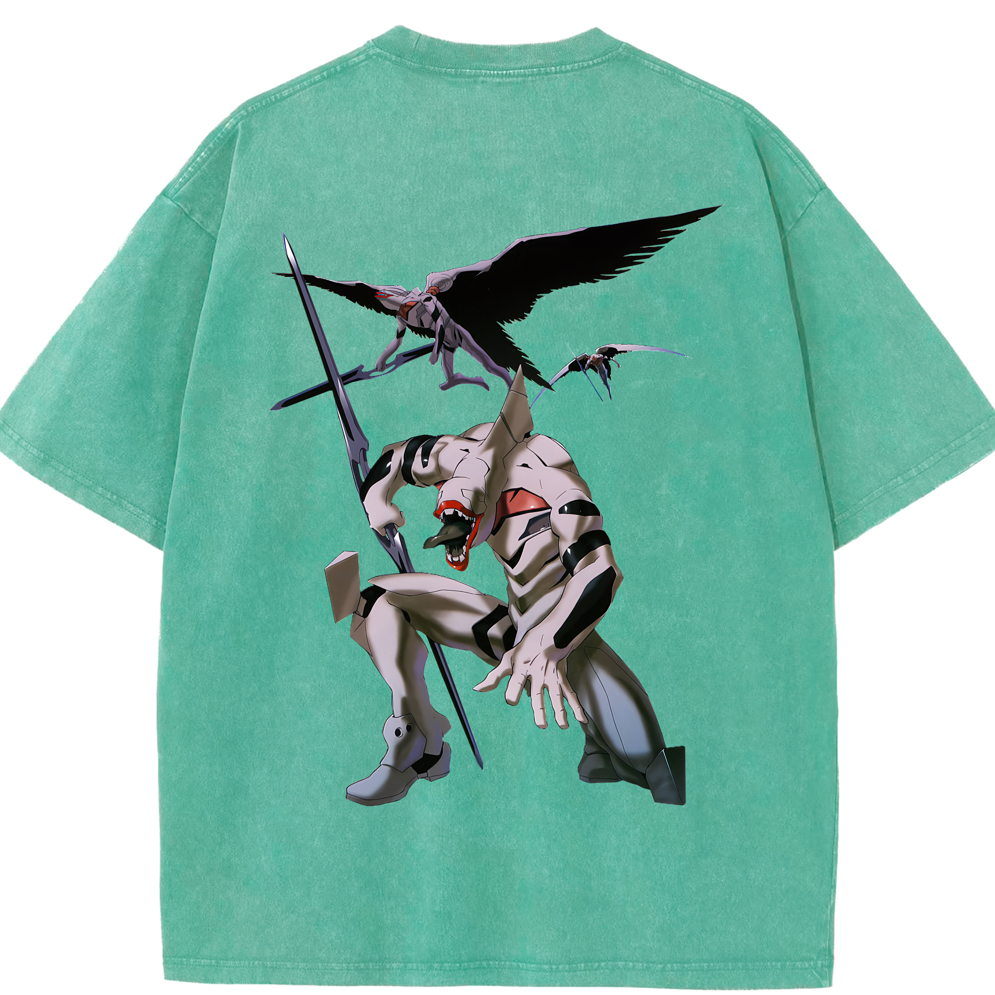 （画像用） EVA 新世紀エヴァンゲリオン 綿100% ヴィンテージ風 半袖Tシャツ（背面プリント）